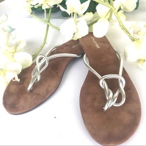 Jeffrey Campbell silver slide sandals sz 10